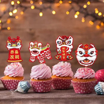8Pcs Cupcake Vňaťou 2024 Šťastný Nový Rok, Vianoce Mini Tortu Vložiť Svadobné Dekorácie Strana navrhne Strana DIY Pečenie Nástroj