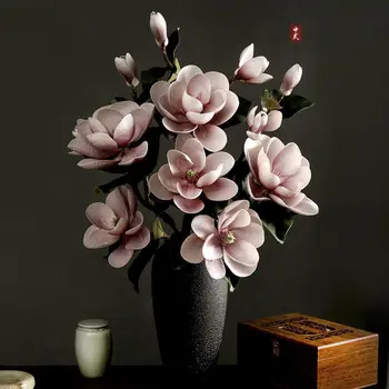 98cm Vysokej Simulácia Veľké Kvety Magnólie 3 Farby Čínsky Štýl, Kvet Usporiadanie Falošné Kvety Kvetinové Umenie